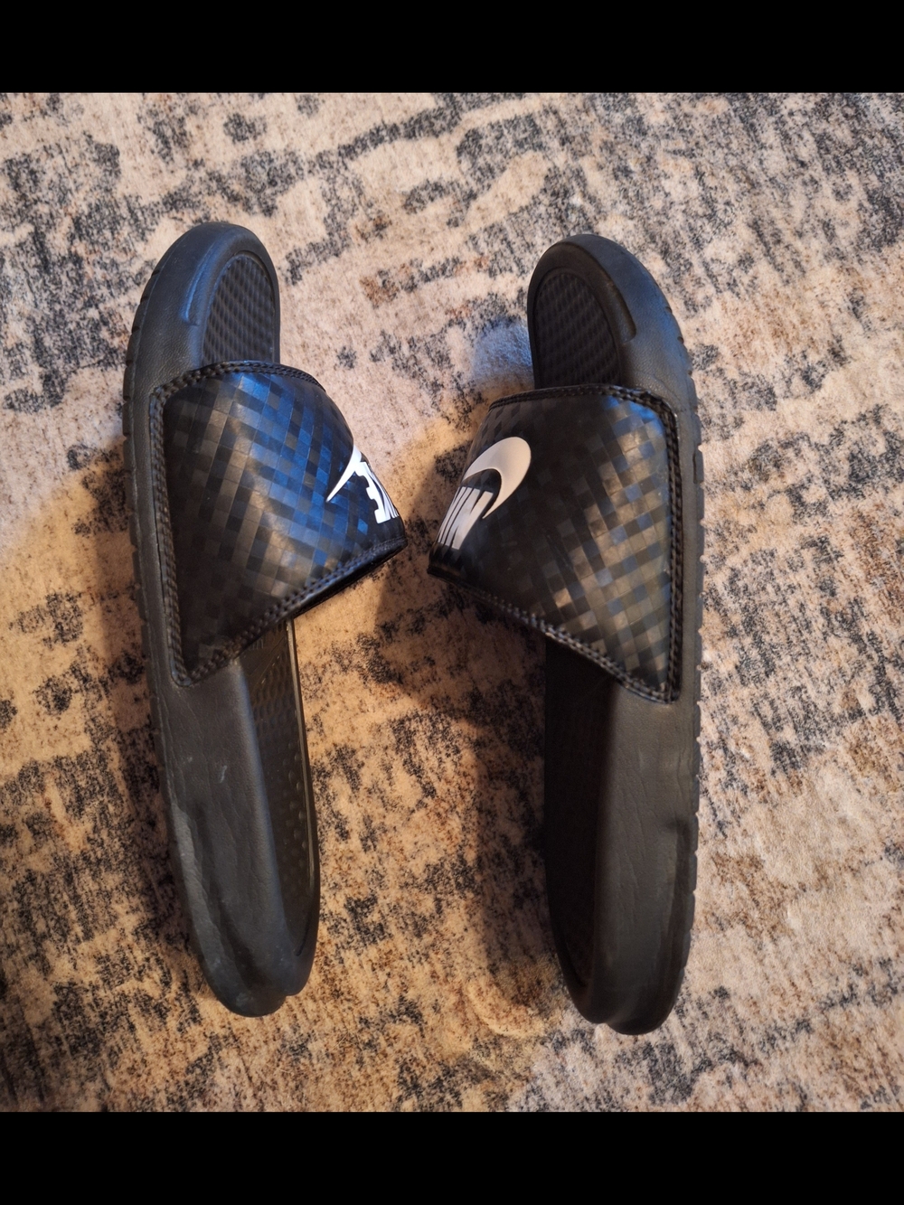 Womens Nike Black Slides with White Swoosh. SZ 8 - Picture 6 of 8